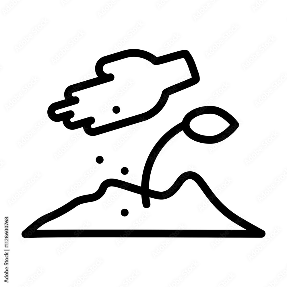 Seeding Vector Line Icon Design Seeding Vector Line Icon Design