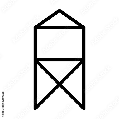 Water Tank Vector Line Icon Design