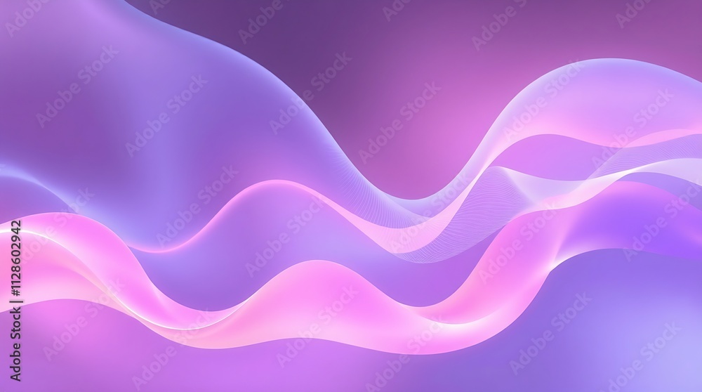 Fototapeta premium Digital illustration, soft pastel colors, algorithm visualized with abstract shapes and flowing lines, backlighting creates a subtle glow, gentle and soothing visual style