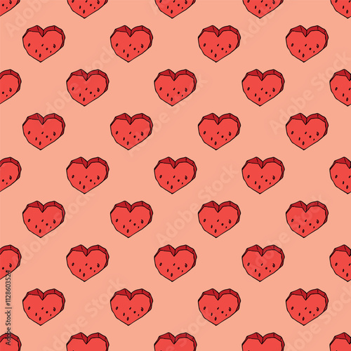 Seamless pattern with watermelon doodle for decorative print, wrapping paper, greeting cards, wallpaper and fabric