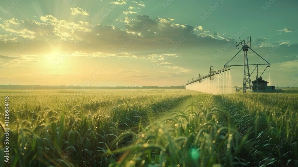 wheat field in the morning wheat field in the morning