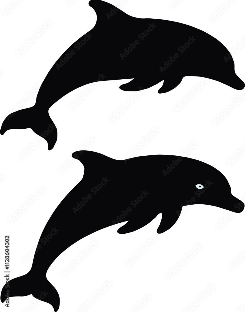 Fototapeta premium A silhouette of a dolphin