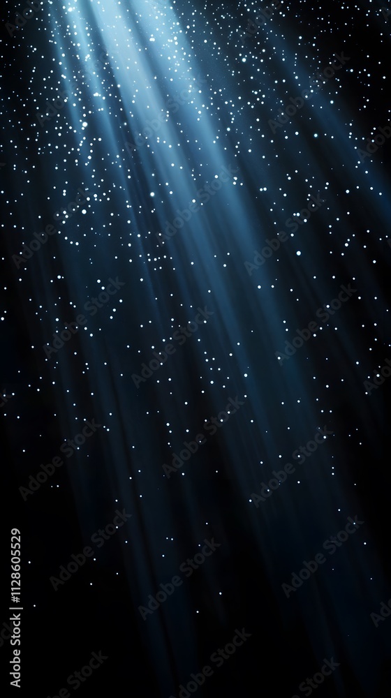 Blue light rays on a dark blue background with a carbon fiber pattern, wave, lights