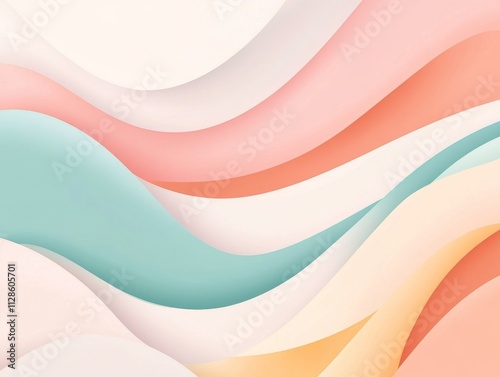 Abstract Pastel Wave Background Design. Soft Hues and Fluid Curves. Abstract Pastel Background. Pastel Illustration.
