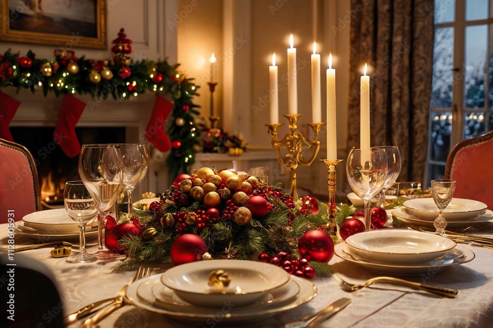 christmas dinner table setting christmas dinner table setting