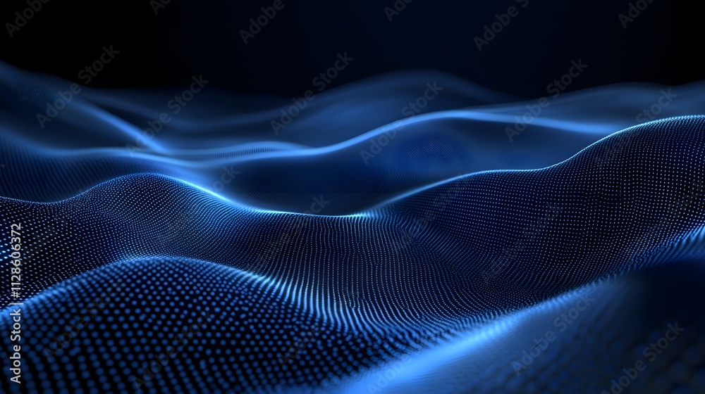 Blue light rays on a dark blue background with a carbon fiber pattern, wave, lights Blue light rays on a dark blue background with a carbon fiber pattern, wave, lights