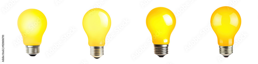 Glowing Yellow Light Bulb on White Background Representing Idea Innovation and Creativity Concept of Problem Solving Glowing Yellow Light Bulb on White Background Representing Idea Innovation and Creativity Concept of Problem Solving