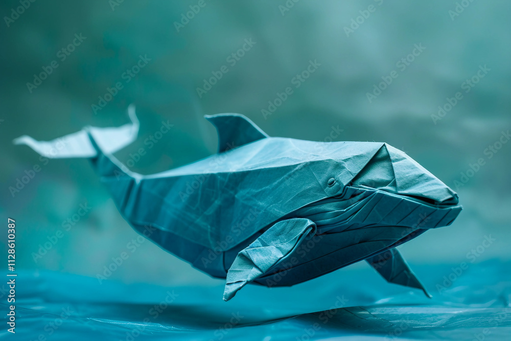 Fototapeta premium Beautiful image of handmade colorful origami art generative ai