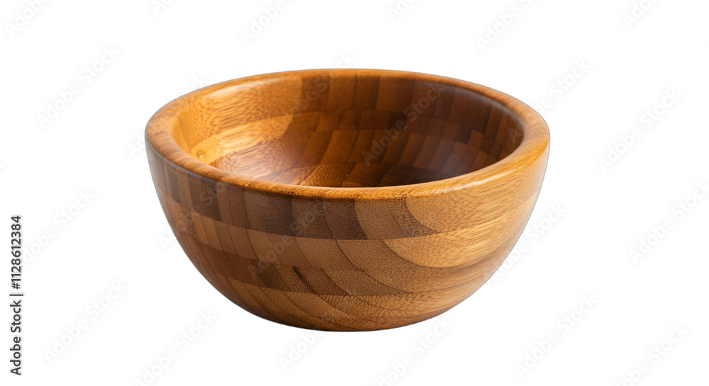 kitchen kitchenware or appliance, empty wooden bowl isolated on transparent or white background kitchen kitchenware or appliance, empty wooden bowl isolated on transparent or white background