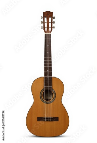 Classical Guitar, Full Shot, White Background 