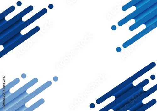 立体的な角丸の斜線とドットの背景素材　青
Three-dimensional rounded diagonal lines and dots background material blue