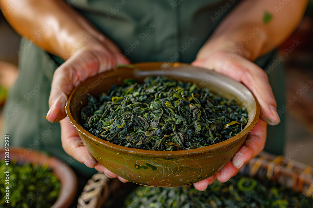 Detailed view of a traditional Japanese tea ceremony set authentic preparation process generative ai Detailed view of a traditional Japanese tea ceremony set authentic preparation process generative ai