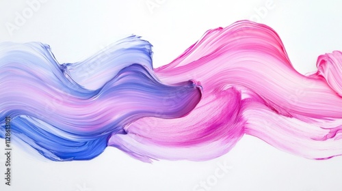 Abstract Painting of Flowing Pink and Blue Hues