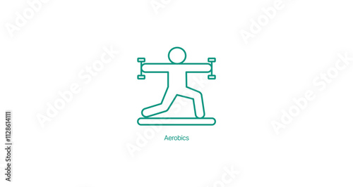 Aerobics Icon - Vector Illustration for Cardio Fitness and Group Exercise Workouts