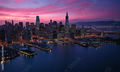 San Francisco Cityscape at Dusk: A Breathtaking Aerial View