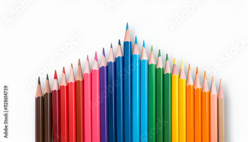 pencils of different colors, colored pencils with eraser. Vector illustration. Isolated