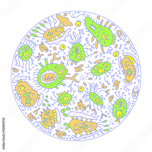 Dangerous bacteria isolated vector pattern