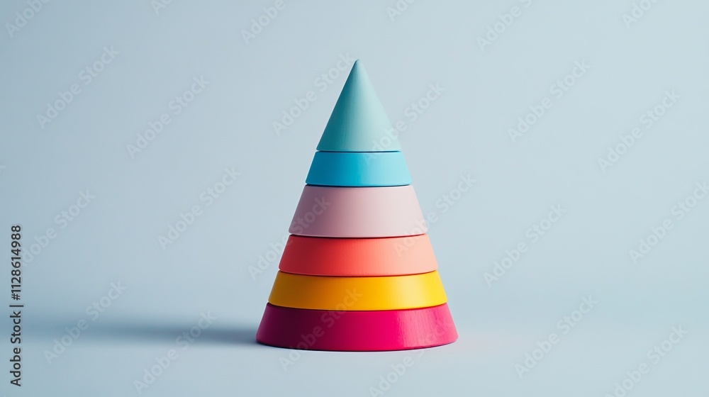 Vibrant Colorful Stacking Pyramid - A Playful Geometric Design for Kids Vibrant Colorful Stacking Pyramid - A Playful Geometric Design for Kids
