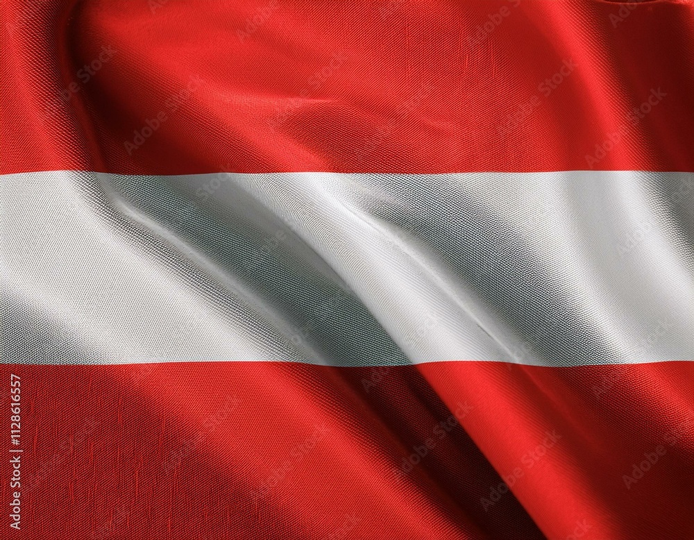 Flag of Austria. Fabric texture of the flag of Austria. Flag of Austria. Fabric texture of the flag of Austria.
