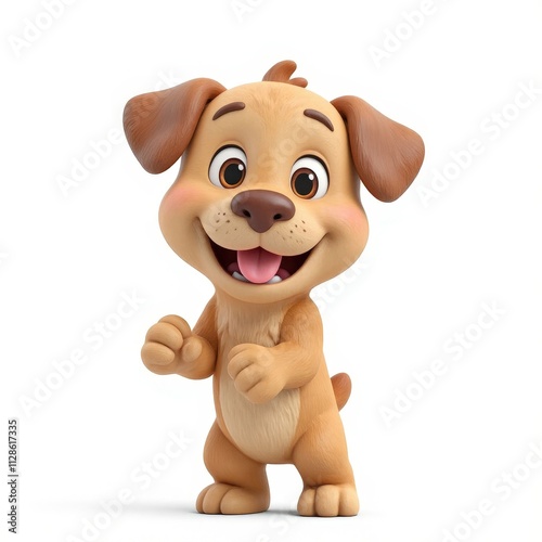 Cute Cartoon Puppy Standing 