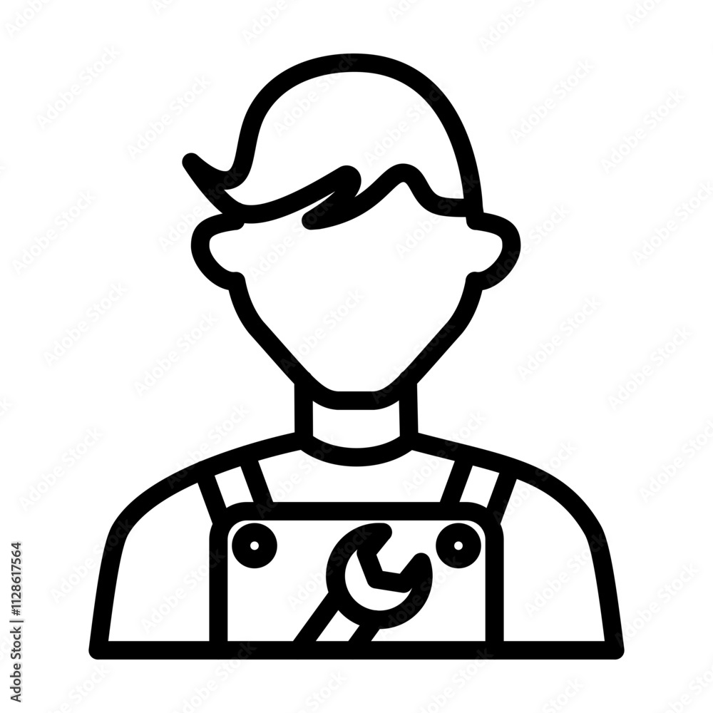 Mechanic Vector Line Icon Design Mechanic Vector Line Icon Design