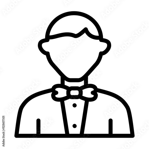 Waiter Vector Line Icon Design