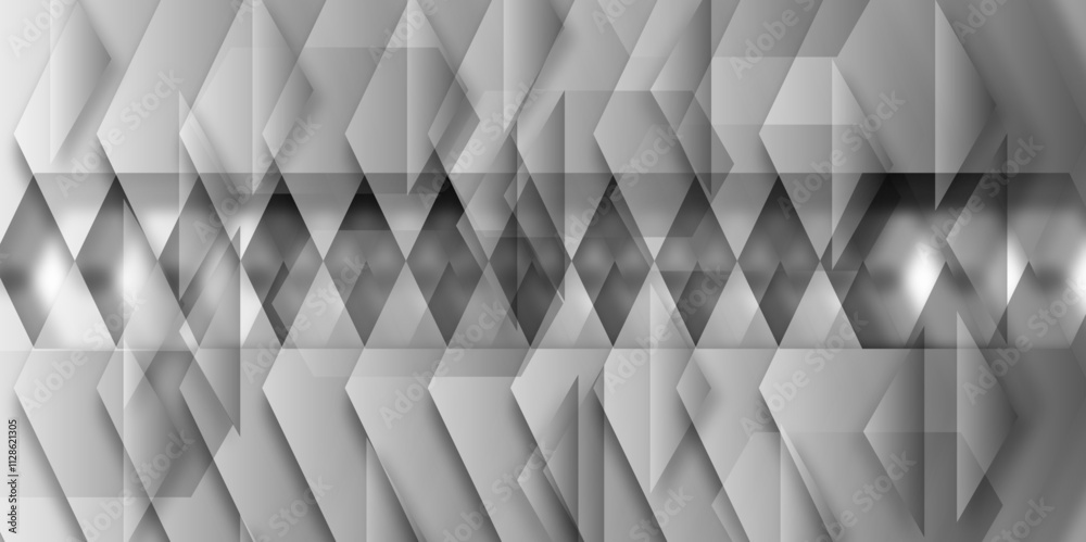 Abstract white and gray with hexagon and hexagonal background. Luxury grey pattern with hexagons.3D futuristic abstract honeycomb mosaic background. 