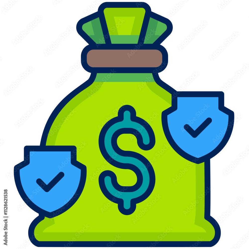 money shield Filled Line Icon