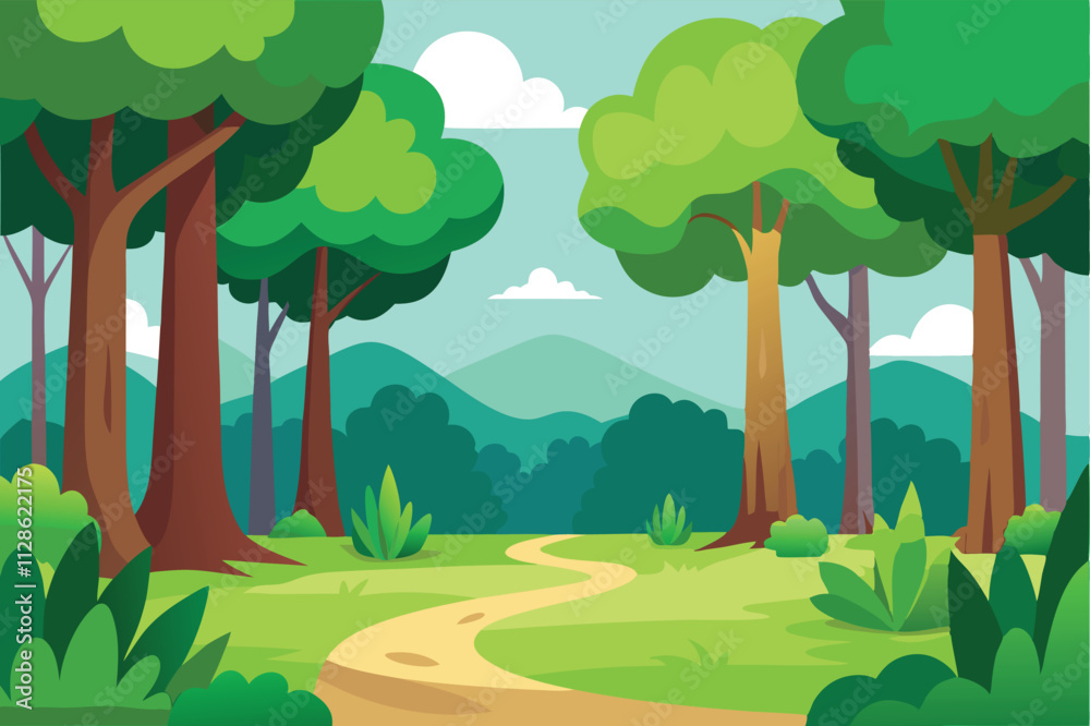 Obraz premium landscape with forest vector illustration