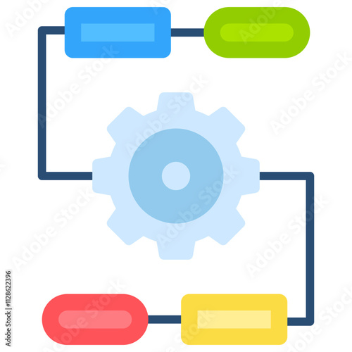 work flow Flat Color Icon