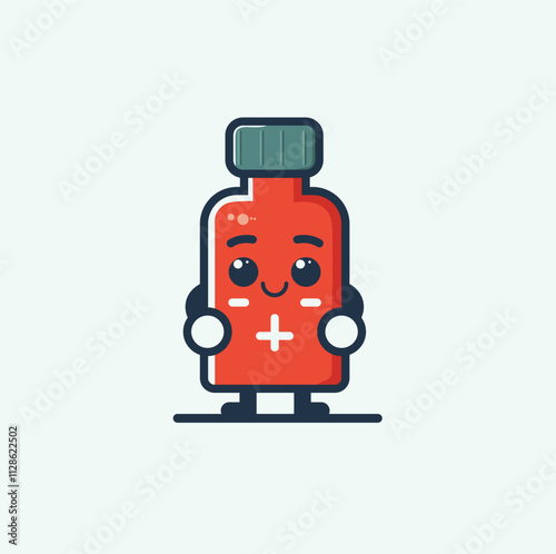 Cute Medicine Bottle Character Illustration