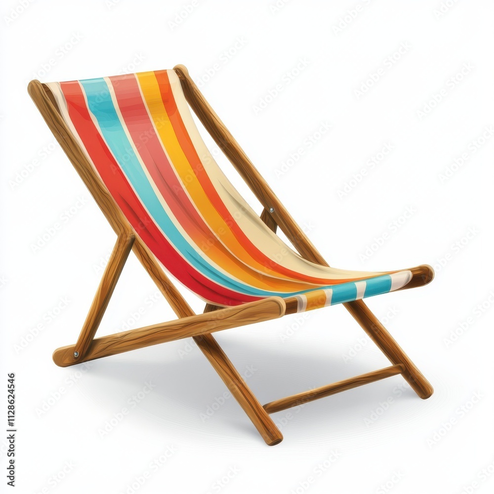 Cartoon beach chair isolated on white background Cartoon beach chair isolated on white background