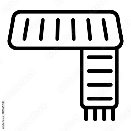 Muffler Vector Line Icon Design