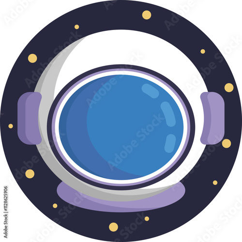 A sleek and shiny astronaut helmet designed for deep space missions, with a reflective visor and sturdy build.