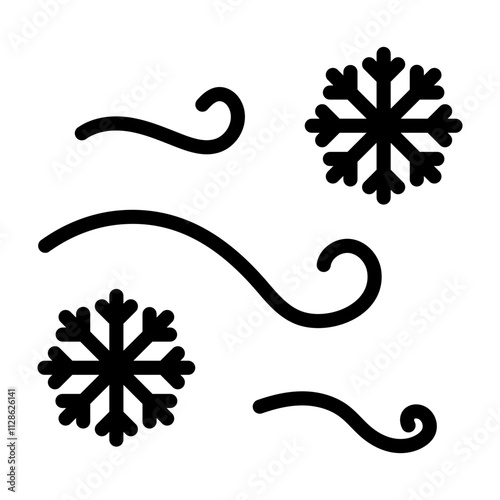 Wind Chill Vector Line Icon Design