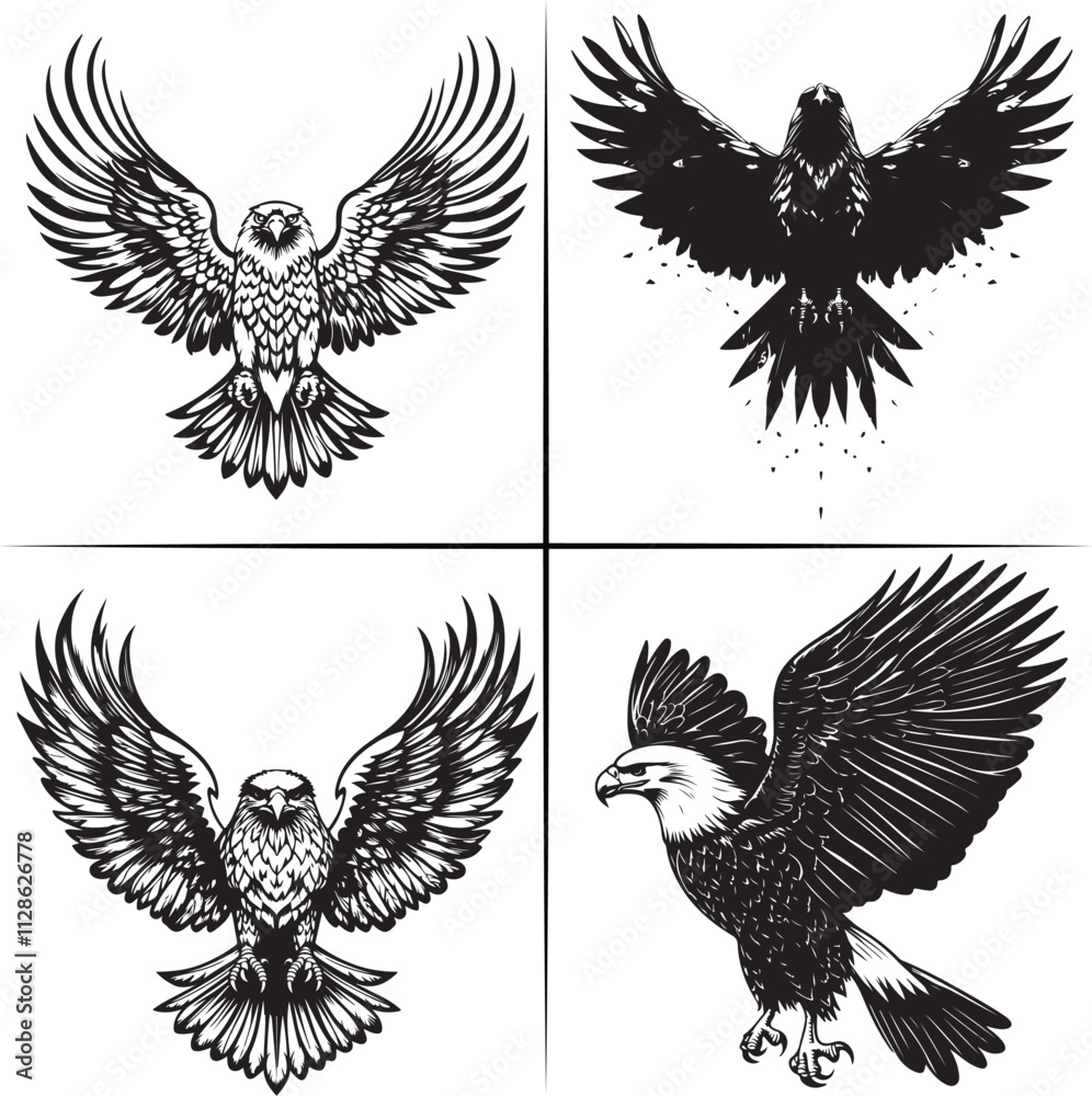 Obraz premium eagle with wings silhouette