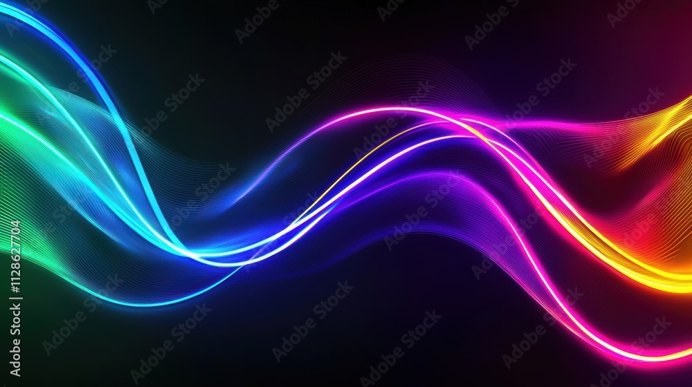 abstract background,Dynamic Spectrum of Neon Light Waves, Abstract Art of Flowing Colors on Black abstract background,Dynamic Spectrum of Neon Light Waves, Abstract Art of Flowing Colors on Black
