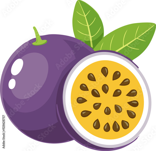 Vibrant Passion Fruit Illustration Exotic Tropical Fruit  Unique Texture juicy Flavor sour Nutrient