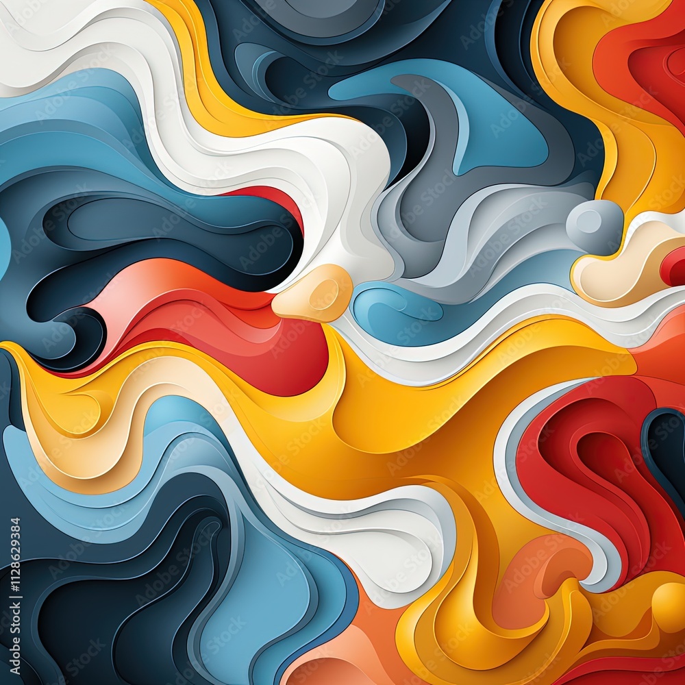 Dynamic Multicolor Fluid Design with Yellow and Gray Shades Dynamic Multicolor Fluid Design with Yellow and Gray Shades