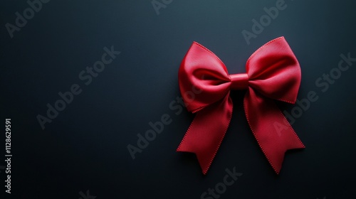 A Red Satin Bow on a Dark Background