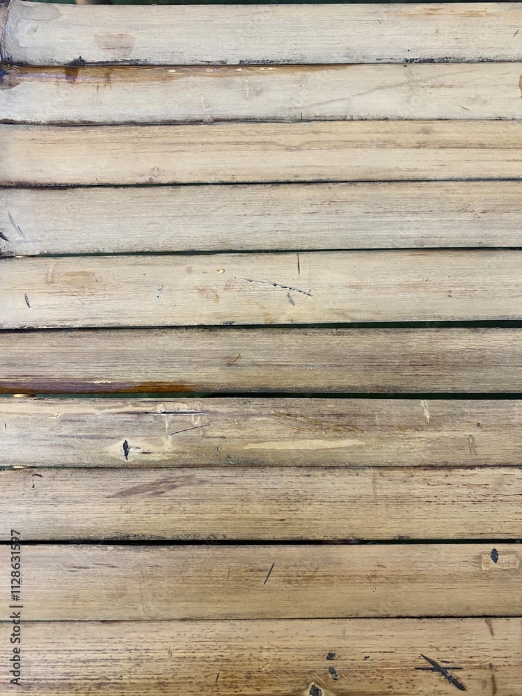 Fototapeta premium Background image of dry bamboo used as a wooden bed.