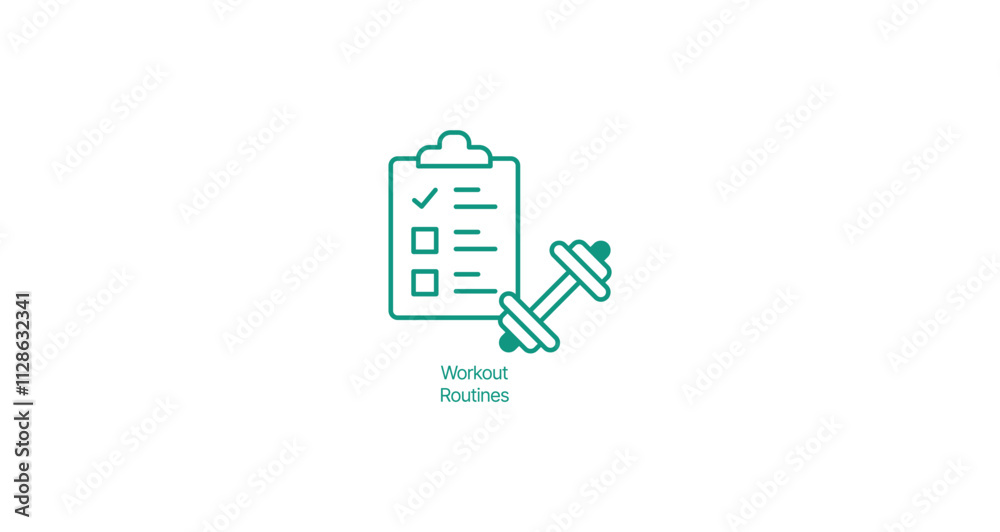 Workout Routines Icon - Vector Illustration for Exercise Plans and Fitness Programs Workout Routines Icon - Vector Illustration for Exercise Plans and Fitness Programs