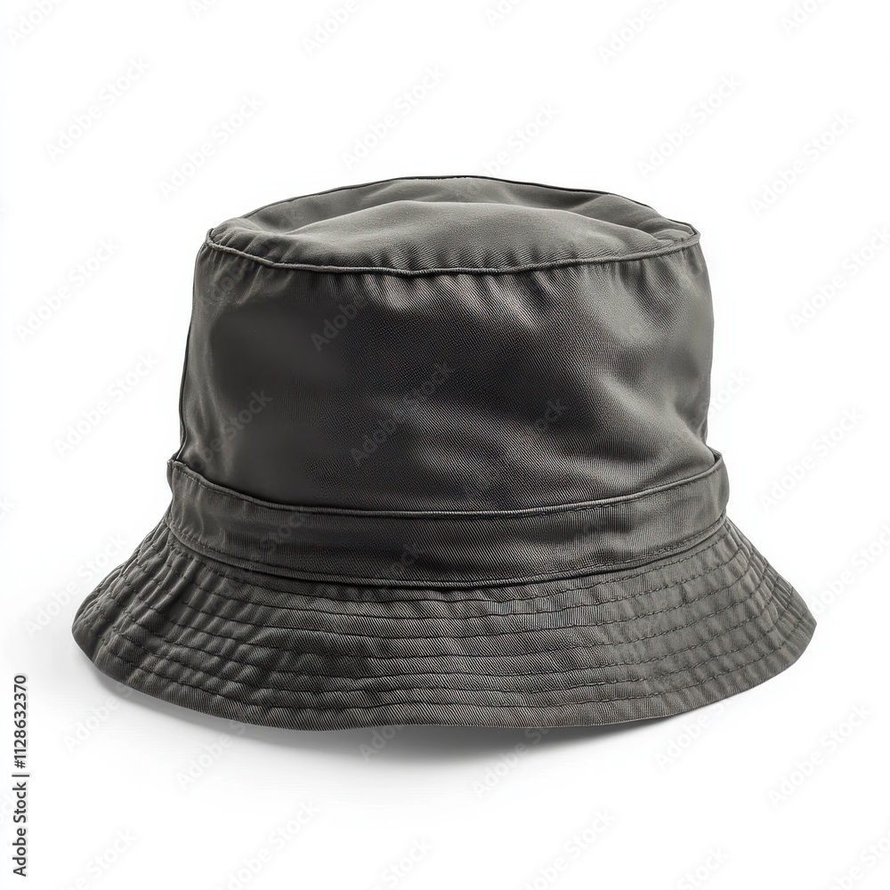 Gray bucket hat isolated on white background Gray bucket hat isolated on white background