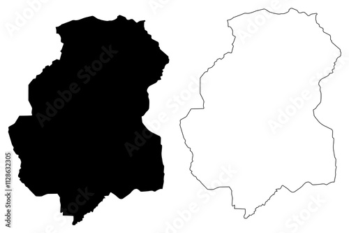 Huambo Province (Provinces of Angola, Republic of Angola) map vector illustration, scribble sketch Huambo map photo