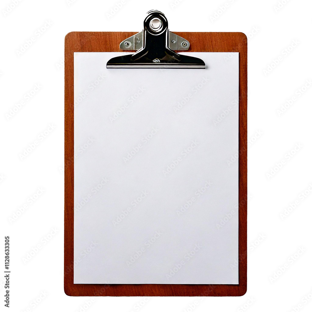 Blank clipboard clip board on transparent background isolated