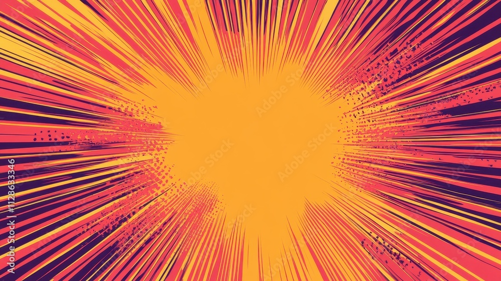 orange and pink simplistic comic book style background