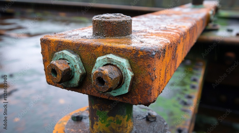 Rusty Metal Structure With Bolts And Nuts Rusty Metal Structure With Bolts And Nuts
