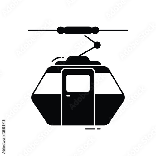 Cable Car Cabin vector icon
