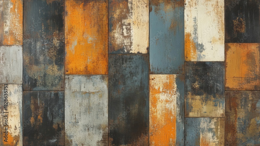 Abstract Rectangular Tile Pattern In Earthy Tones Abstract Rectangular Tile Pattern In Earthy Tones