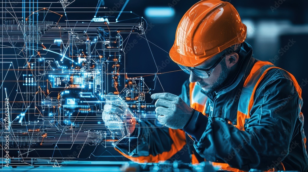 Fototapeta premium Engineers calibrating battery management systems for industry standards workshop environment technical overview engineering perspective electronics calibration for optimal performance